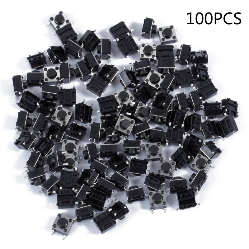 New 100 Pack 6x6x5mm Miniature Micro Momentary Tact Touchs Push Button Switches Quality Switches SPST Miniature/Mini