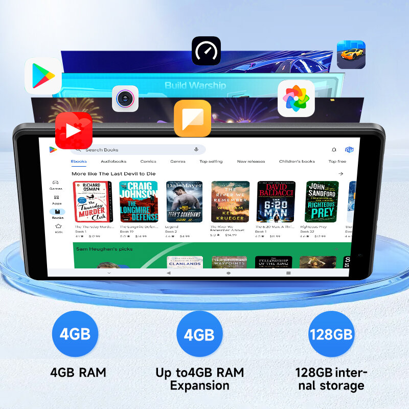 Alldocube iPlay 50 라이트 태블릿, 10.4 인치, 2K 스크린, 안드로이드 13, 4GB RAM, 128GB ROM, 옥타코어 CPU, 듀얼 박스 스피커, iPlay50 라이트