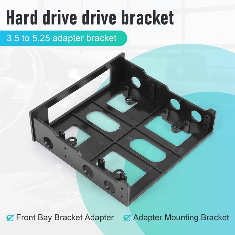 3.5 hingga 5.25 Hard Drive Bay Front Bay Bracket Adapter, pasang perangkat 3.5 inci di 5.25In Bay