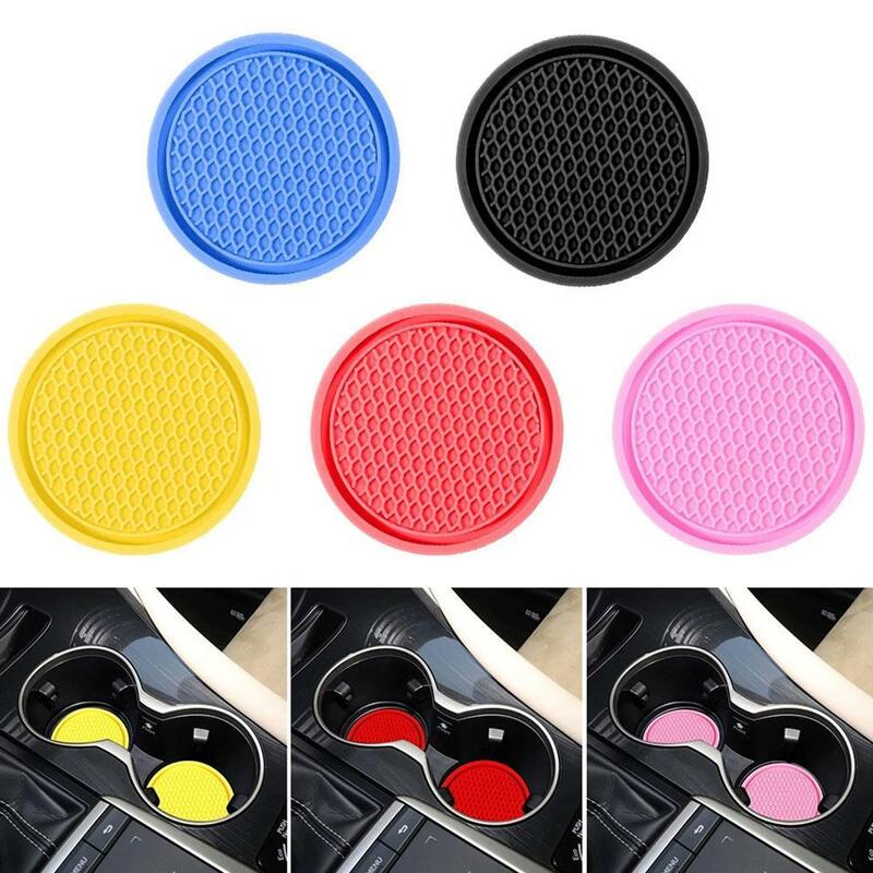 1pcs PVC Car Cup Mat Waterproof Vehicle Coaster Rubber Water Cup Bottle Holder Non-slip Pad For Auto Car Interior Accessori X5P7