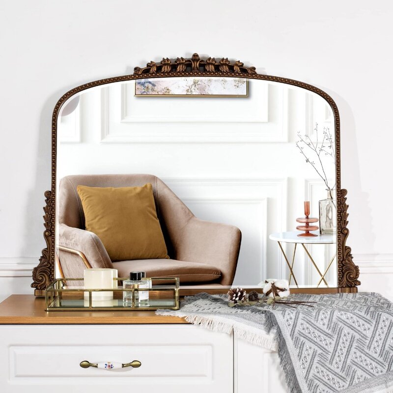 SHYFOY-espelhos de ouro antigos para decoração de parede, top barroco recortado, espelho vintage, sala decorativa, entrywa