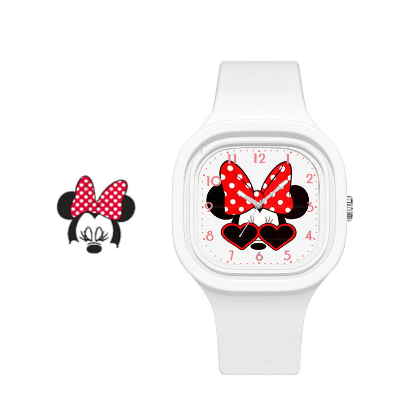 Nowe zegarki dla dzieci Disney Mickey Minnie figurka anime uroczy ścieg silikonowy zegarek sportowy chłopców dziewczyny dzieci oglądają prezenty urodzinowe