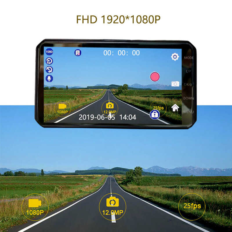 Carro DVR WiFi Full HD Dash Cam, Câmera de Visão Traseira do Veículo, Gravador de Vídeo, Visão Noturna, Auto DVRs, Dashcam, GPS, Acessórios do carro, 1080P