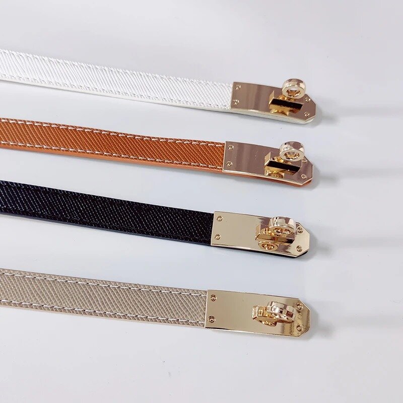 Fashion Adjustable Designer Belts For Women High Quality Luxury Brand Black Leather White Thin Corset Belt Brown Dress Waistband