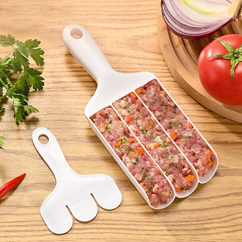 Meatball Maker aggiornato spingendo antiaderente farcito pollame palla di carne che modella la paletta da cucina materiale PP per uso alimentare cucina