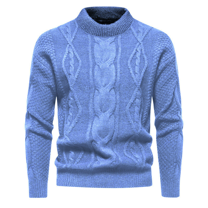 Sweter hangat modis untuk pria, sweter musim gugur musim dingin modis