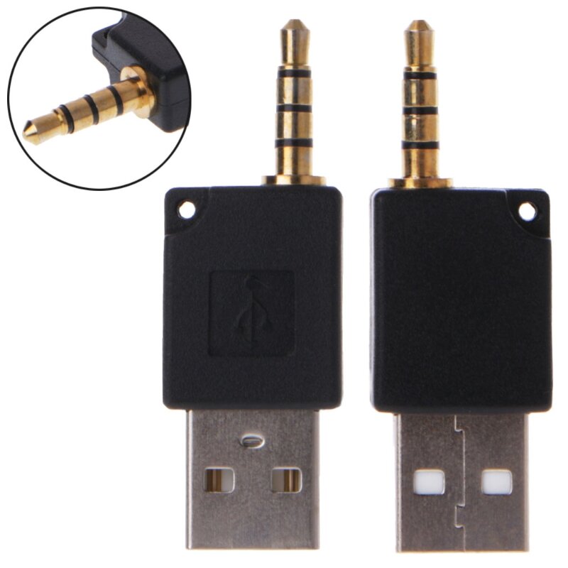 Adaptador auxiliar Aux macho de 3,5mm a USB 2,0 para apple, iPod, shuffle 1st 2nd, MP3, envío directo