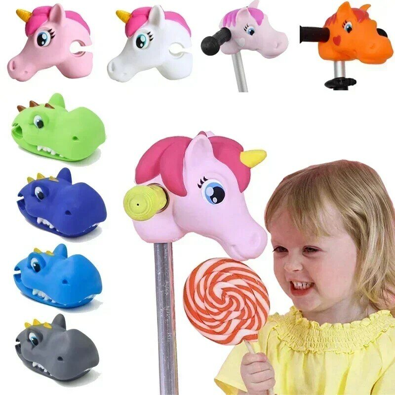 1PC głowa jednorożca zabawka hulajnoga kierownica do dekoracji rower dla dzieci akcesoria do hulajnoga zwierząt prezenty urodzinowe dla dzieci