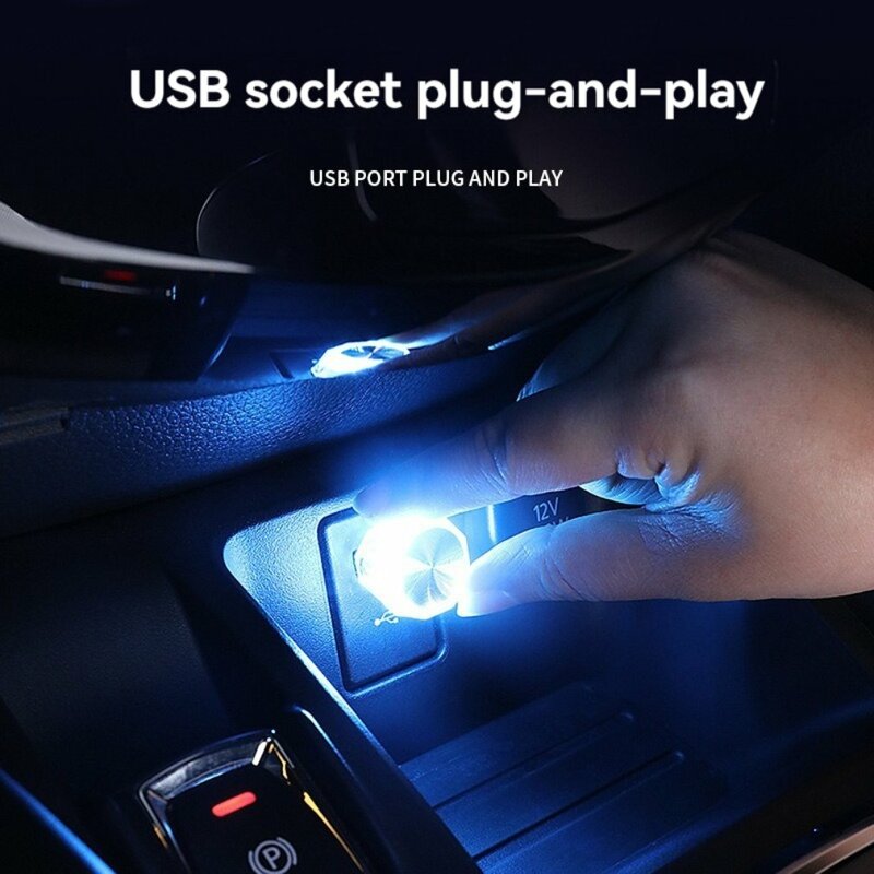Luz de ambiente interior para coche, luz nocturna USB, color intermitente, entrega rápida, novedad de 2024
