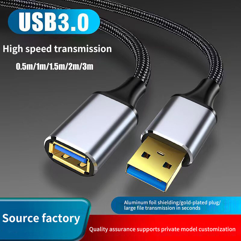 Cable de extensión USB 3,0, Cable extensor macho a hembra para Smart TV, PS4, PS3, Xbox One, SSD, portátil