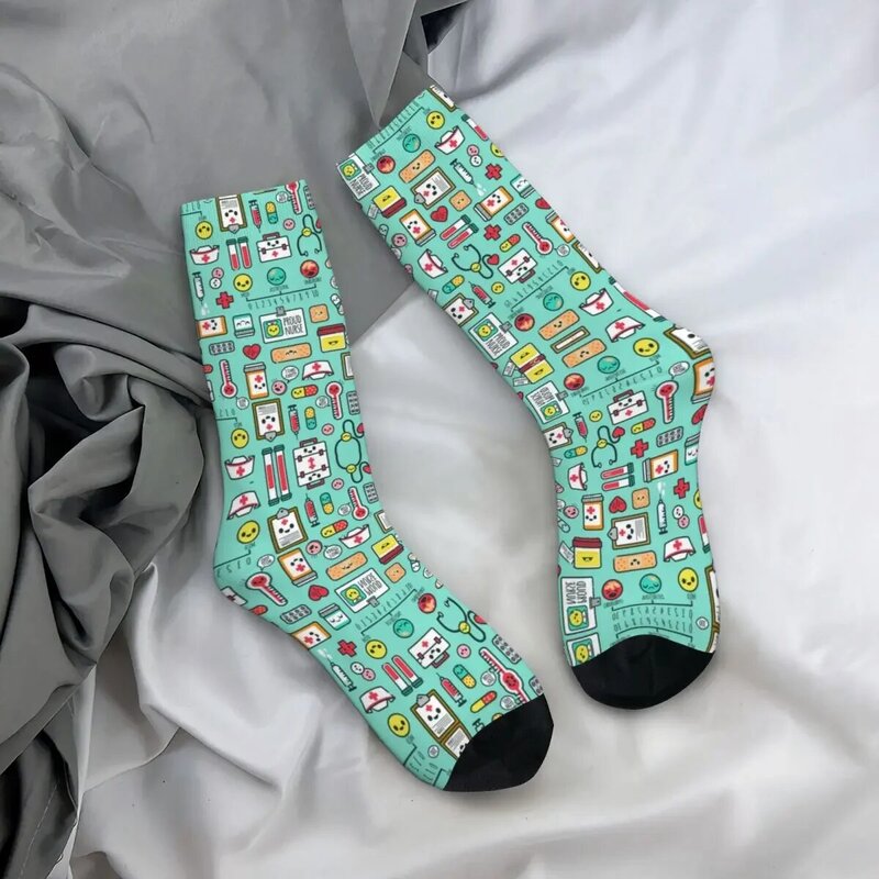 Носки для медсестры, Супермягкие чулки в стиле Харадзюку, всесезонные длинные носки, аксессуары для мужчин и женщин, подарки