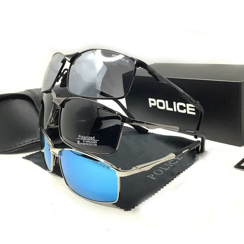 Kwadratowe pełne ramki spolaryzowane okulary przeciwsłoneczne Retro policyjny modne gogle markowe okulary przeciwsłoneczne luksusowe lustro dla mężczyzn kobiet