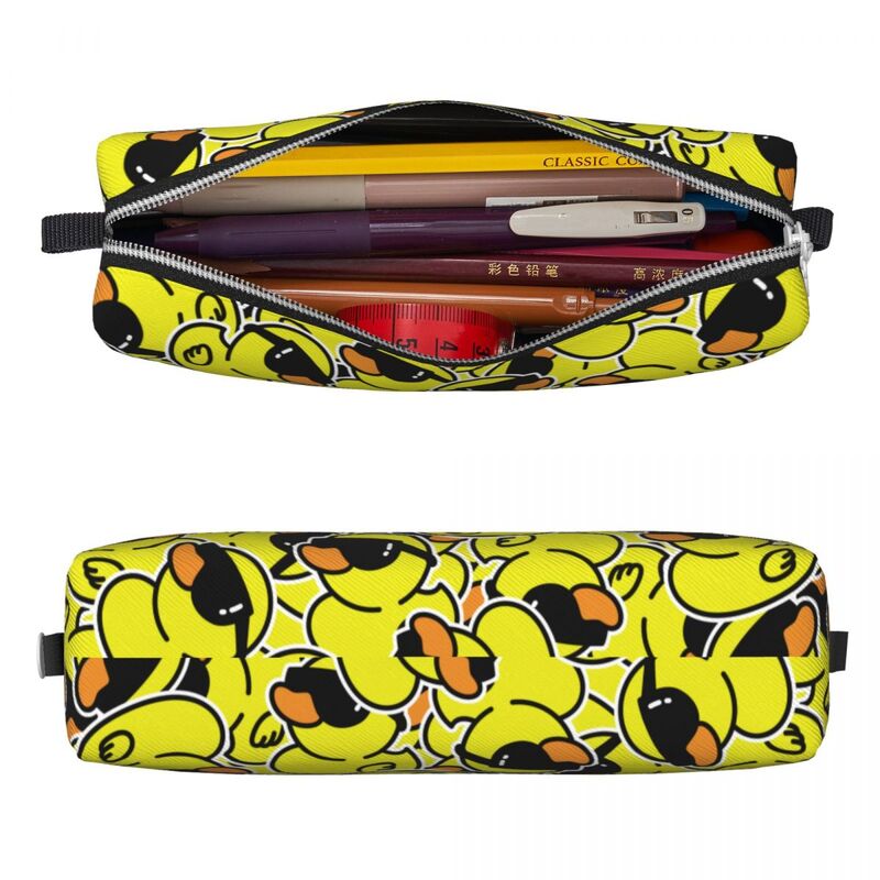 Cartoon Yellow Duck Pattern Pencil Cases Fun Pen Holder Pencil Bags Student Big Capacity Students School Cosmetic Pencilcases