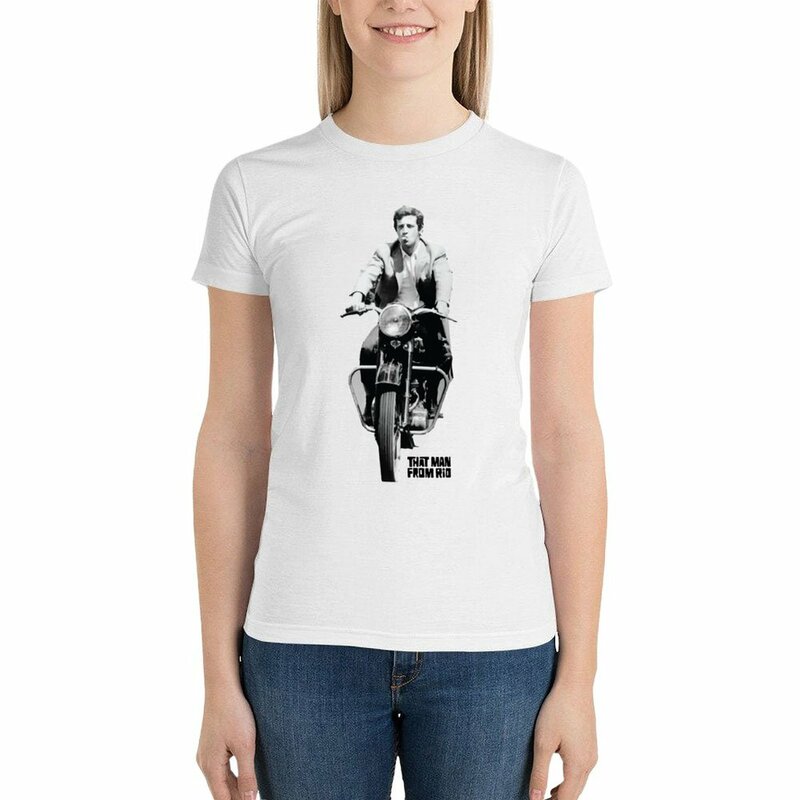 เสื้อยืดลาย Jean Paul Belmondo เสื้อยืดลายกราฟิกเสื้อขนาดใหญ่เสื้อผ้าฮิปปี้เสื้อสำหรับผู้หญิง