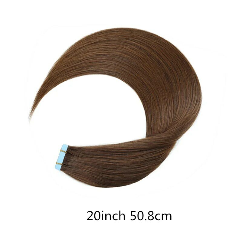 Vsr 24Inch Tape In hair extensions human hair Full Head Natural Black Straight  Blue Glue Tape Hair Extensions