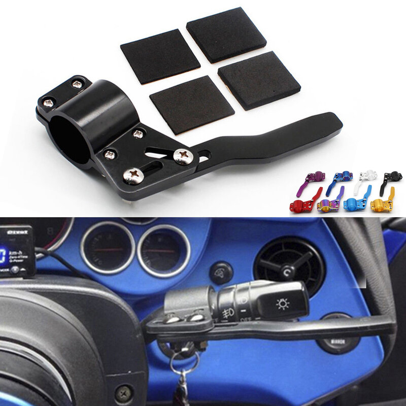 Alumínio estilo do carro ajuste da roda de direção da volta haste extensão turn signal lever posição up kit acessórios do carro