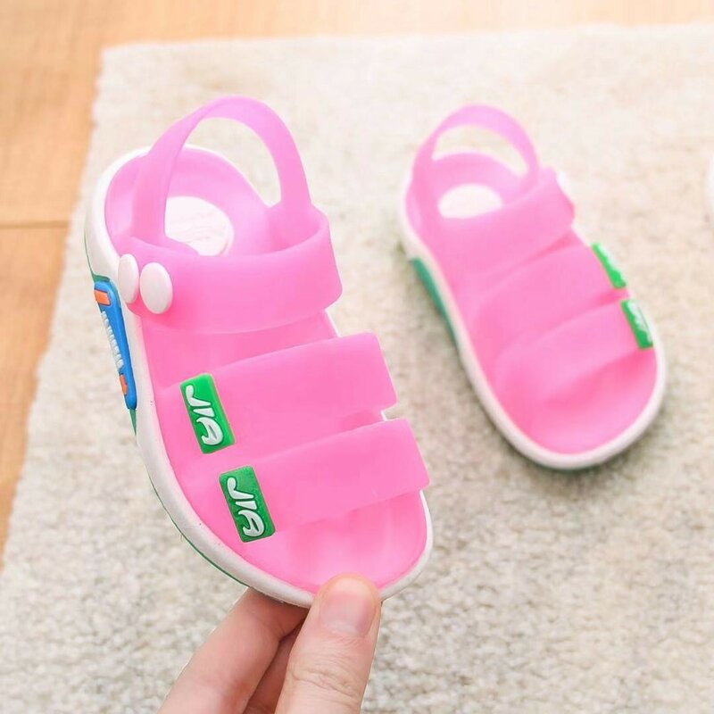 Sandalias transpirables de PVC para niños, zapatos de playa para niños pequeños, lindos, suaves, de gelatina, de verano
