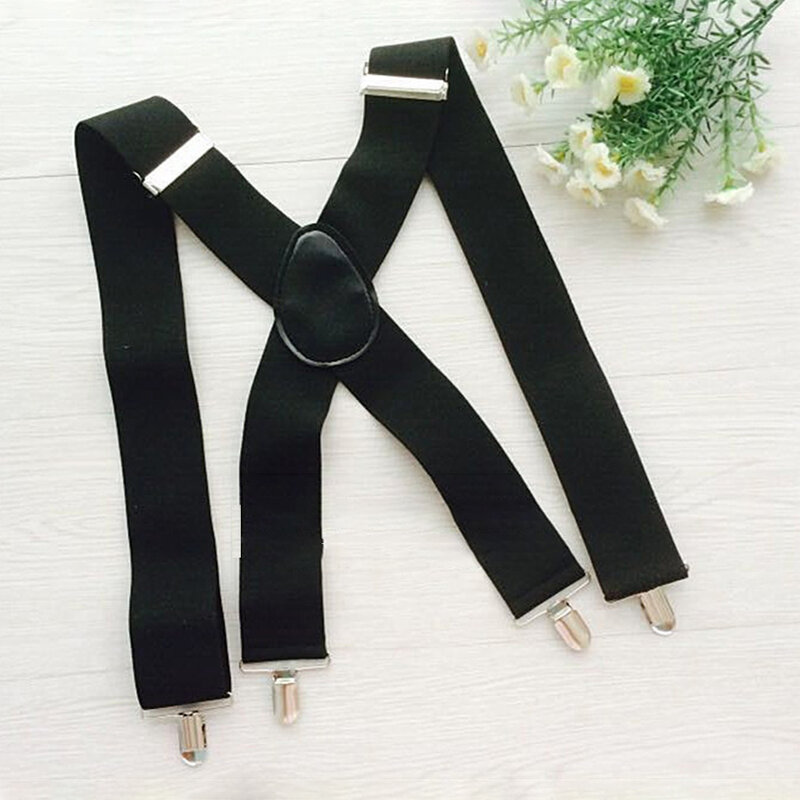 Langlebige praktische Qualität nützliche Hosenträger x Form rot/schwarz/Marine Hosen clips breite Kleidung Herren Polyester