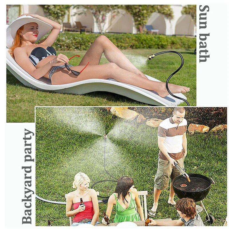 Outdoor Adjustable Hose Mister Outdoor Portable Cooling Misting System for Outdoor Water Mist Playing