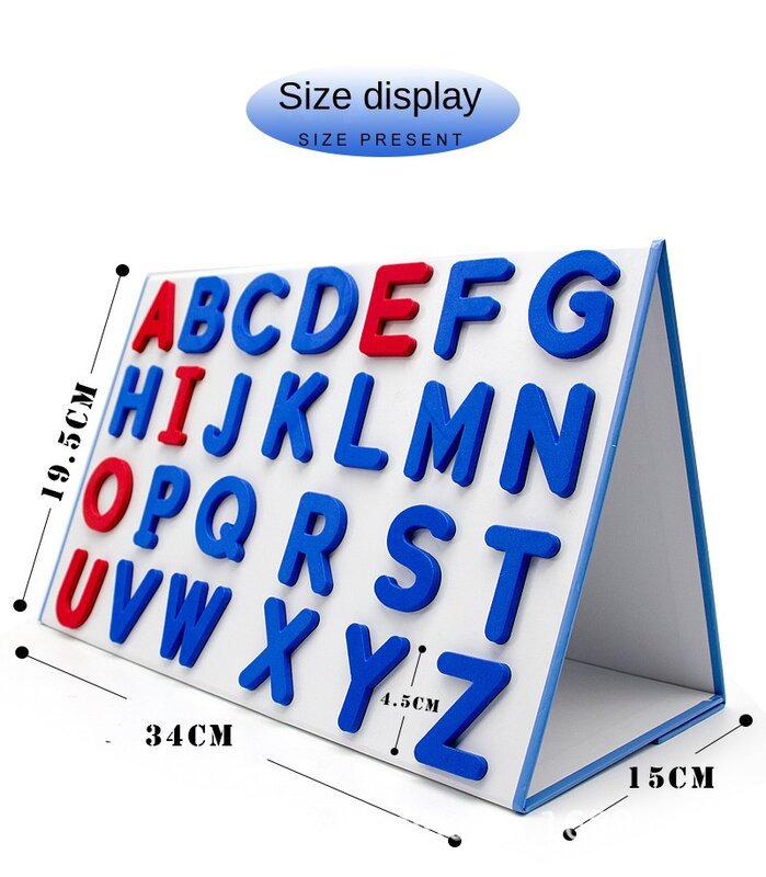 Pegatinas magnéticas de letras en inglés para niños, rojo, azul, absorción magnética en inglés, vocel, Consonant, fonética Natural