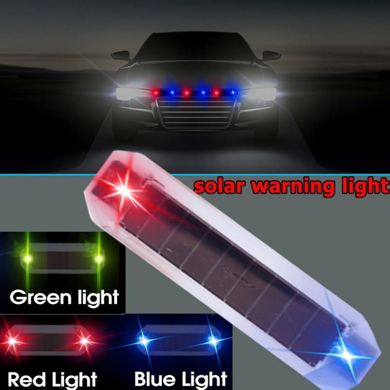 80 MA Car Solar LED Universal Stroboscopic Warning Light Automotible Organizer Dynamic Streamline Design Auxiliary Lights