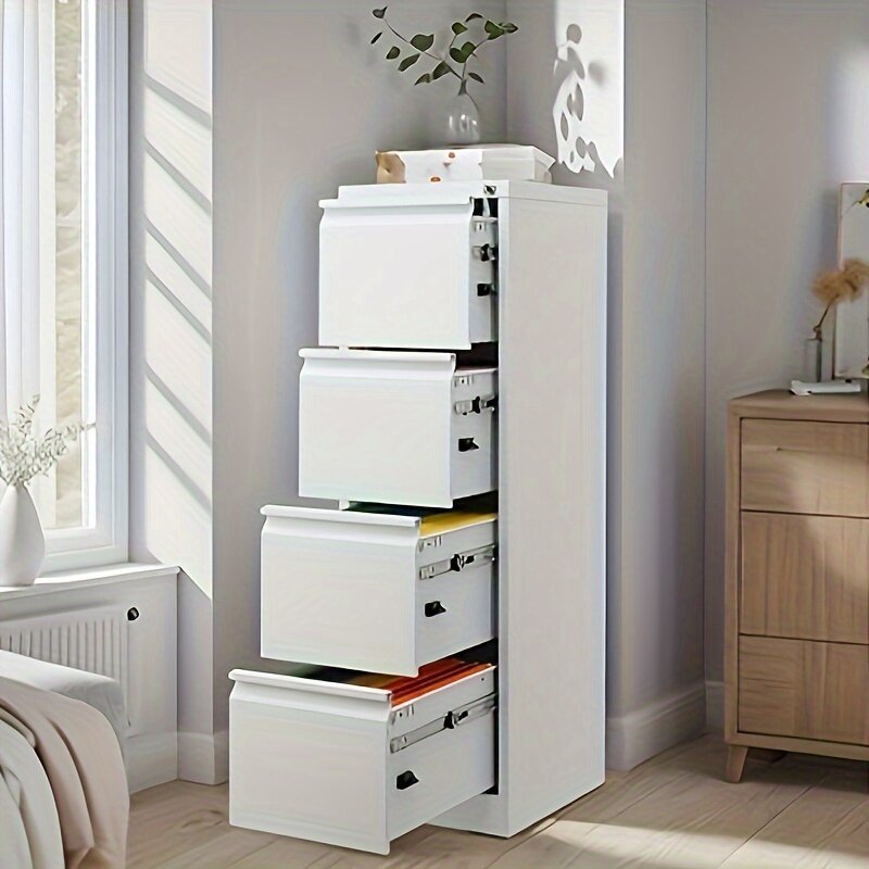 Finnkarelia-خزانة ملفات رأسية مع قفل ، خزانات حفظ معدنية للمكتب المنزلي ، خزانة تخزين ثقيلة للتعليق ، 4 أدراج