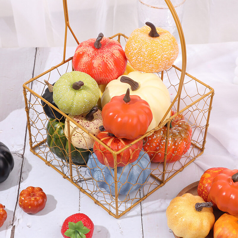 Mini zucca artificiale Halloween decorazione del ringraziamento simulazione verdura zucca finta decorazioni per feste a casa fattoria raccolto