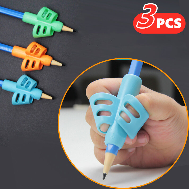 3 шт., силиконовые держатели для карандашей, 2 пальца