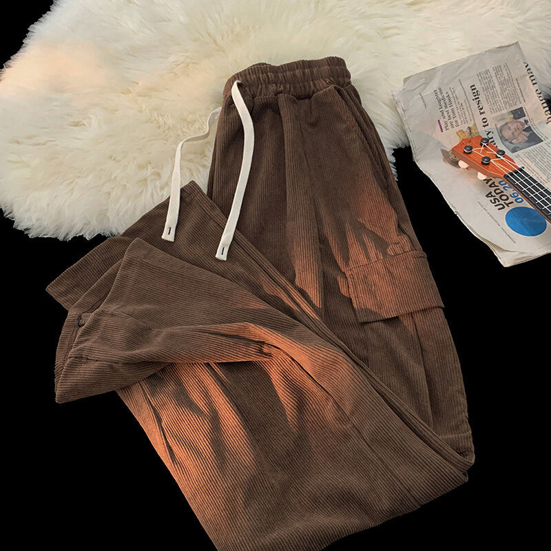 Pantalones Cargo de estilo mendigo para hombre, ropa de calle informal, pantalones de chándal rectos, ropa de calle, F121