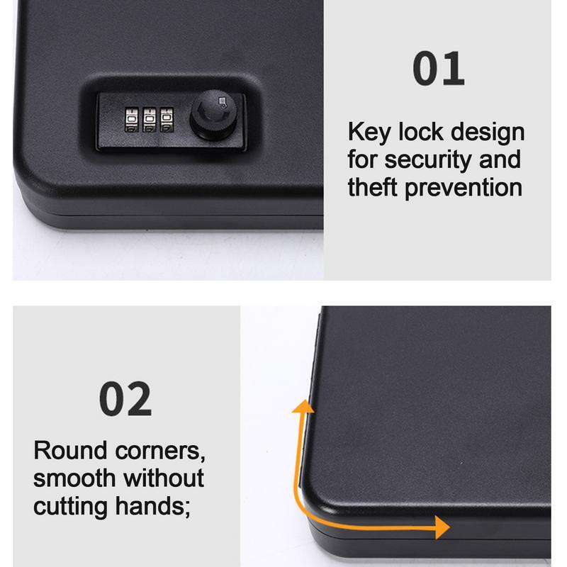 Portable Lock Box para Casa, Compact Metal Safe, Lock Box com Combinação de Código, Security Safe Box, Locked Storage Box