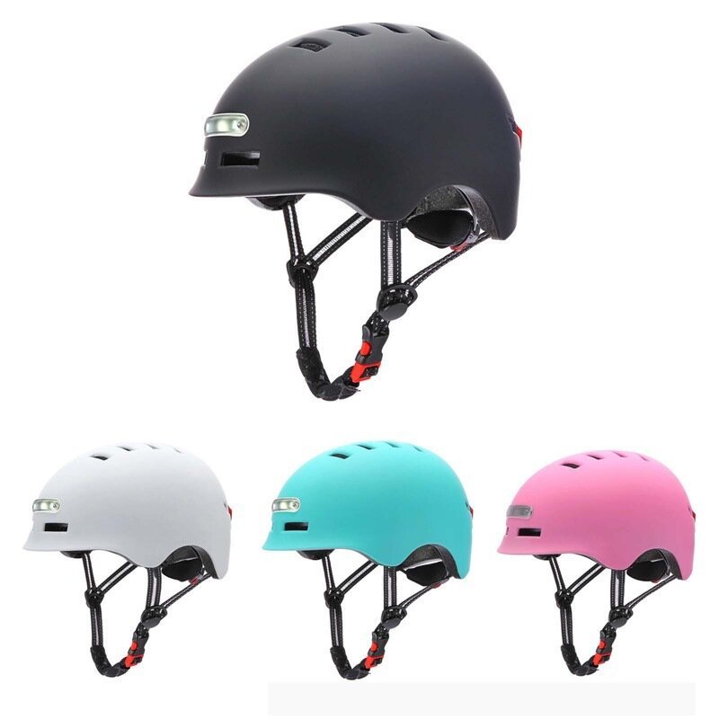 Motorrad Helme Mit Led-leuchten Moped Helm Elektrische Roller für Männer Frauen Mit Doppel Visier Wiederaufladbare Fahrrad Licht Fahrrad