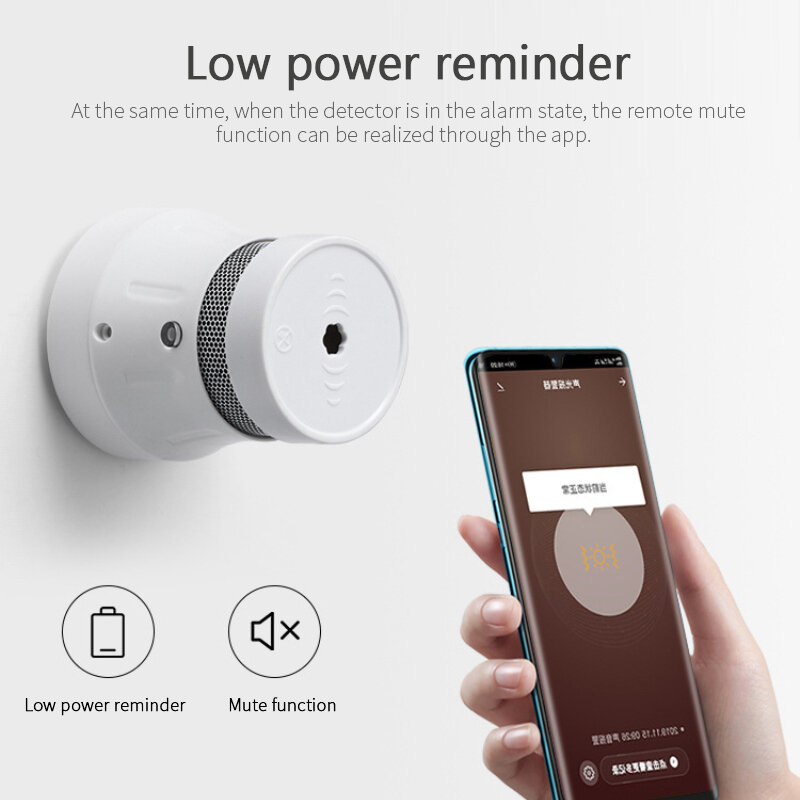 Tuya Wifi Smart Rookmelder Sensor Alarmsysteem Smart Leven Remote Alarm Rookmelder Bescherming Rookmelder