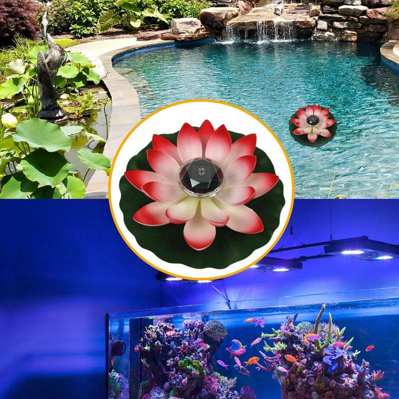 Плавающие фонари в виде цветка лотоса для бассейна, светодиодные лампы на солнечной батарее для пруда, освещение для цветочного пруда, пляжа, лужайки и бассейна