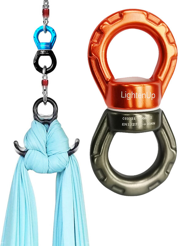 2Pcs Rotating Connection Ring with Buckle 30KN Aerial Yoga Fixed Connector Upper Air Wheel Upper End Swivel Yoga Accessories