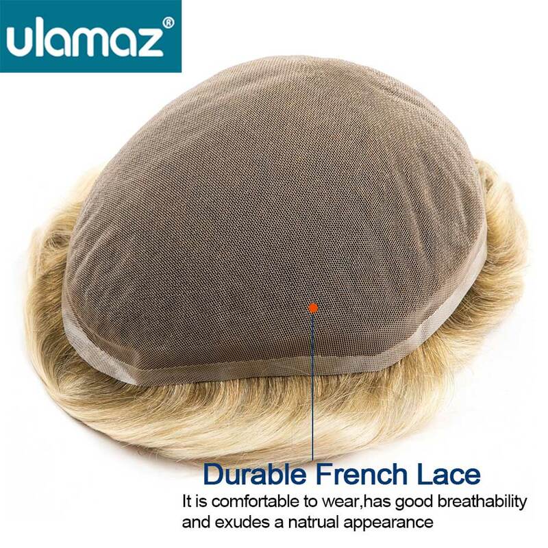 Man Wig Human Hair Full Lace Wigs French Lace Hair System For Men Capillary Male Hair Prosthesis Lace Wig Double Knot Hair Piece