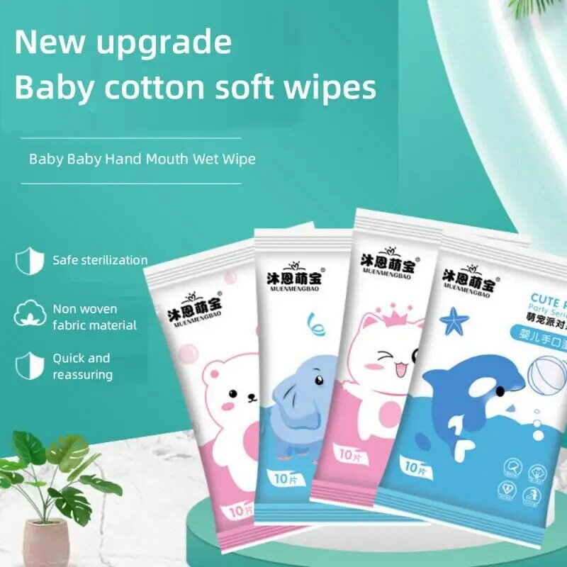 4 Pak tisu bayi portabel, tisu kain bukan tenunan lembut kualitas tinggi, tisu pembersih mulut tangan ramah kulit lembut
