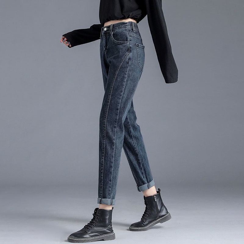 Женские осенне-зимние Новые Модные Элегантные однотонные универсальные прямые брюки в западном стиле с высокой талией