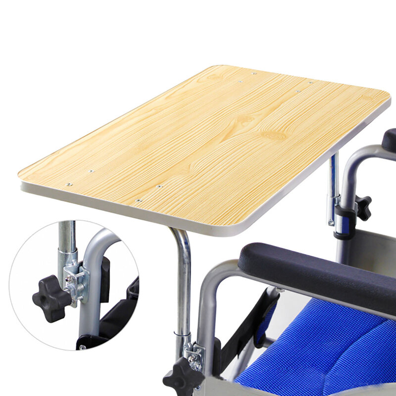 Tavolo per sedia a rotelle in legno con accessori vassoio da lettura per mangiare 57x30cm