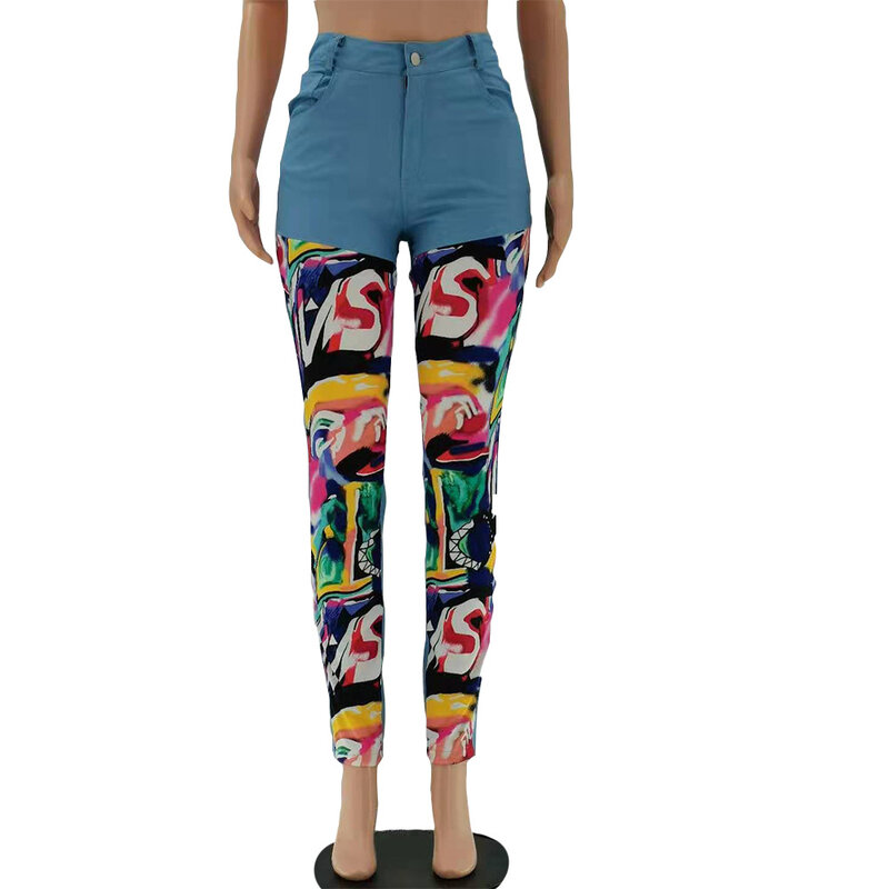 Young Party Lady Fashion High Pockets Hip Skinny Pants Sexy Tight Club Party Lady Fashion Trouser