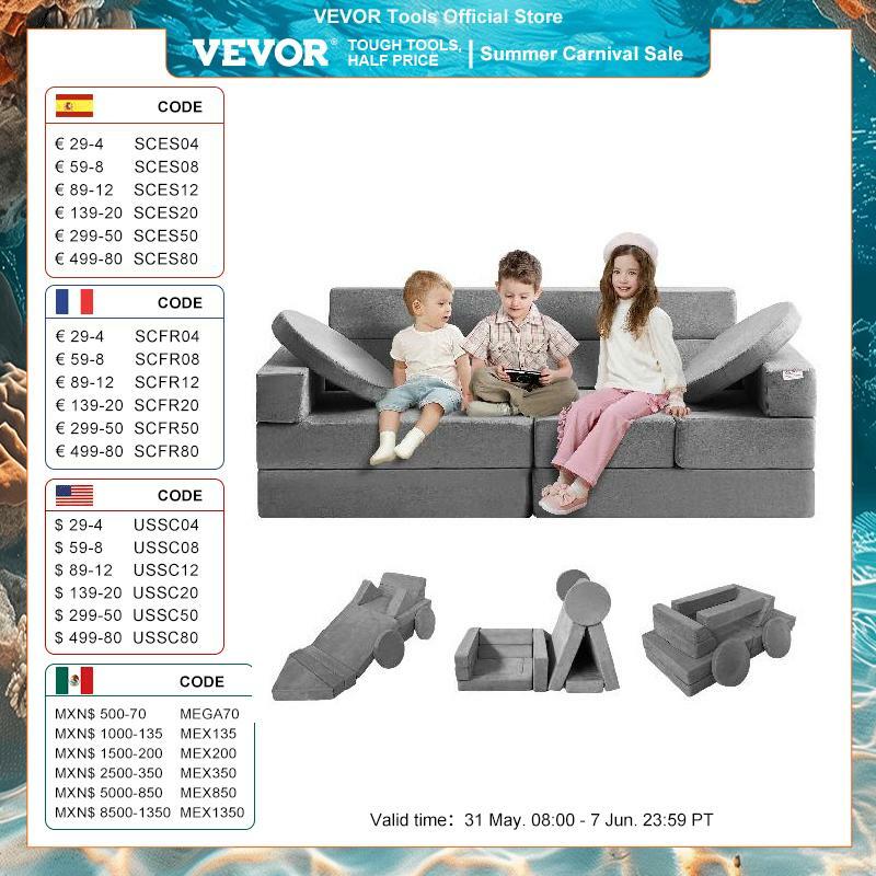 Vevor-子供用フォームソファ、プレイソファ、高密度、25dスポンジ、クリエイティブな遊び、睡眠、幼児用家具