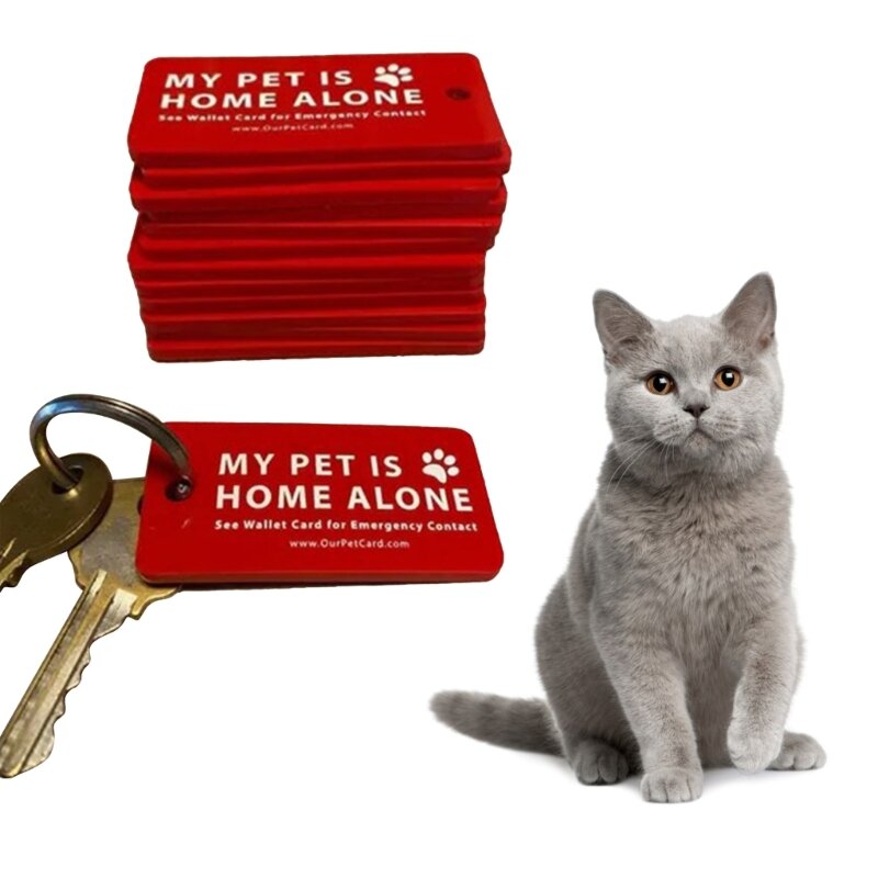 Geldbörsen-Kartenanhänger, Notfallkontakt-Geldbörsenkarte, „Meine Haustiere sind allein zu Hause“-Schlüsselanhänger