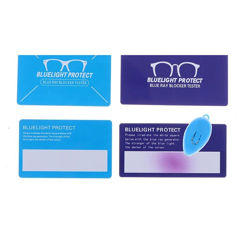 Linternas Anti luz azul y tarjeta LED de plástico para gafas, 1 unidad, prueba