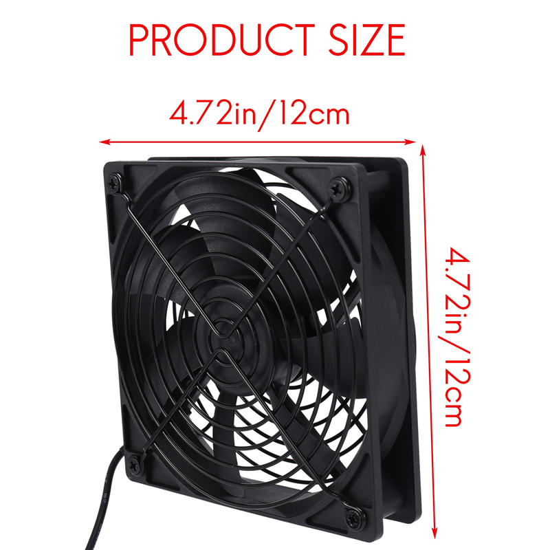 Dual 120mm 5V USB Powered PC Router Fans with Speed Controller High Airflow Cooling Fan for Router Modem Receiver