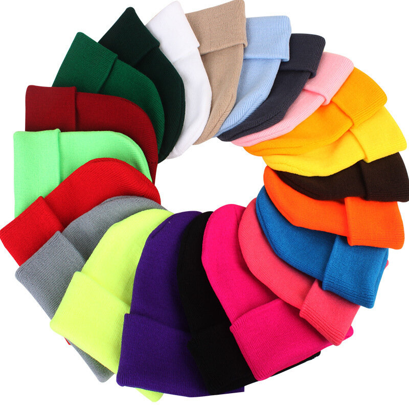 Berretti lavorati a maglia tinta unita cappello inverno caldo cappelli da sci uomo donna Multicolor berretti Skullies berretto elastico morbido cappelli da donna