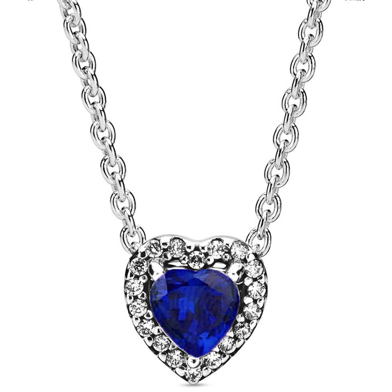 Mehrfarbige funkelnde erhöhte Herz quadratische funkelnde Collier Halskette für Europa Sterling Silber Perlen Charme DIY Schmuck