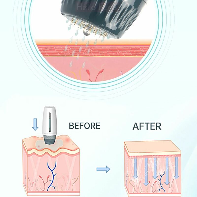 Adjustable Derma Stamp Cosmetic Microneedling Tool Titanium Bio needle H24 Hydra Needle Hair Regrowth Acne Scar Face care