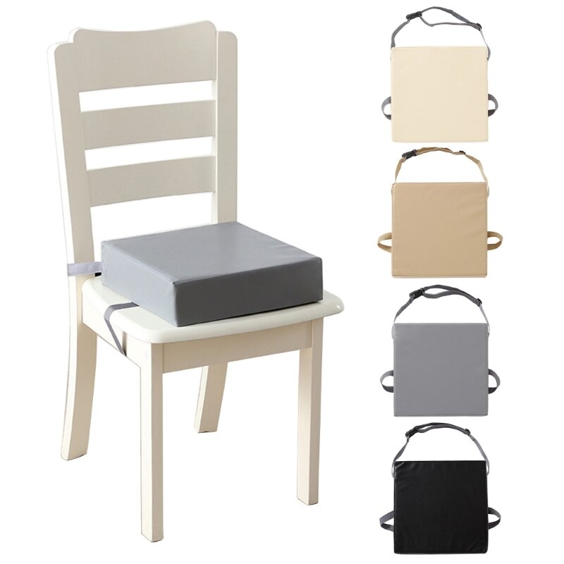 PU 부스터 좌석 쿠션 유아용 의자 쿠션 패드 방수 디자인 조절 가능한 안전 벨트 의자 패드 식탁 홈