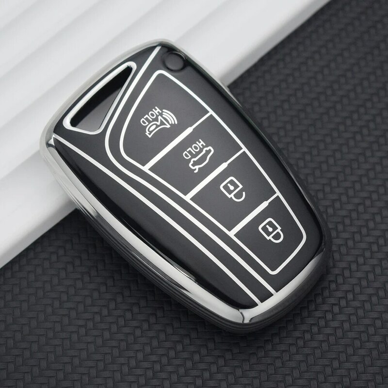 3 4 Buttons Car Key Case Shell for Hyundai Santa Fe Sport Ix45 Equus Centennial Genesis G80 Grandeur Azera 2013-2016 Cover Fob