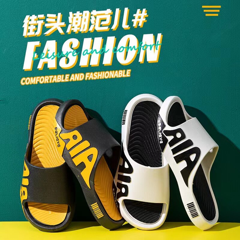 Men's slippers, home sandals, couples, household thick soles, anti slip, wear-resistant soft sandals, indoor coconut shoes