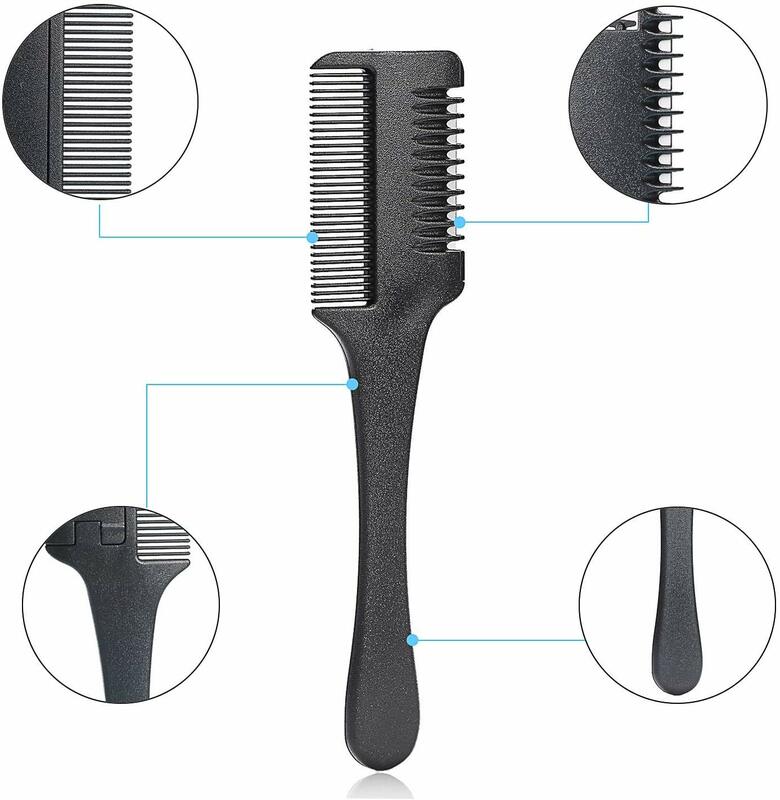 Peine de corte de barbero, cepillo de pelo de carbono, mango profesional, cuchillas de afeitar, hoja de afeitar de doble filo, herramientas de peinado desmontables
